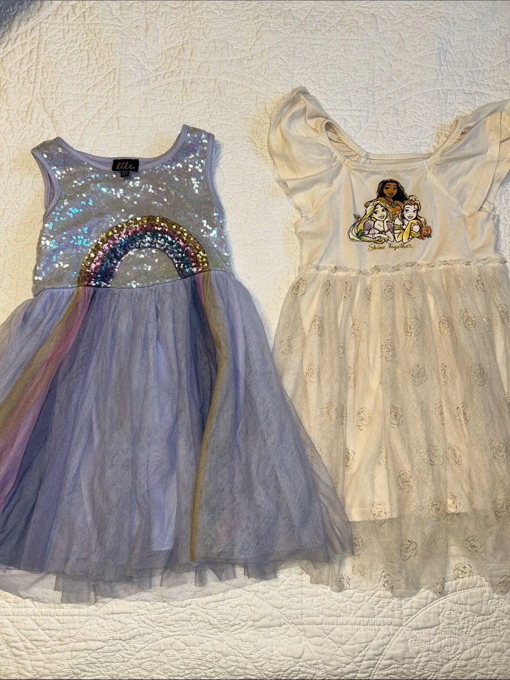 Set of 2 tulle dresses, rainbow and Disney princess!